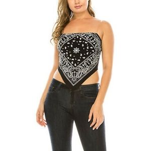 Bandana Clear Strip Tube Top